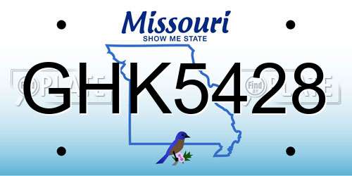 GHK5428 Missouri License Plate