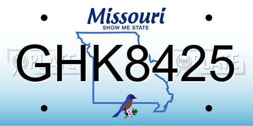 GHK8425 Missouri License Plate