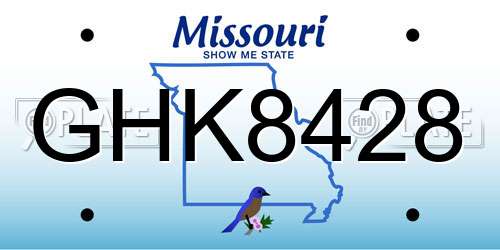 GHK8428 Missouri License Plate