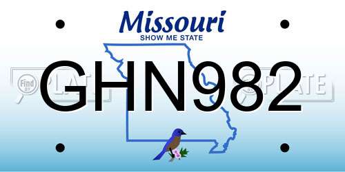 GHN982 Missouri License Plate