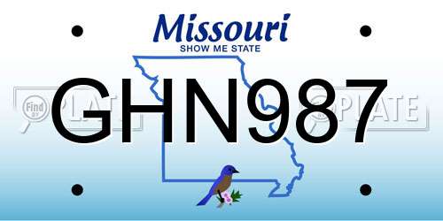 GHN987 Missouri License Plate