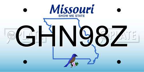 GHN98Z Missouri License Plate