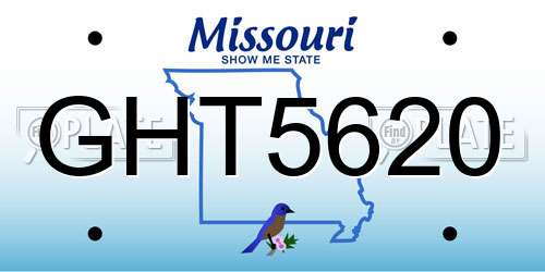 GHT5620 Missouri License Plate