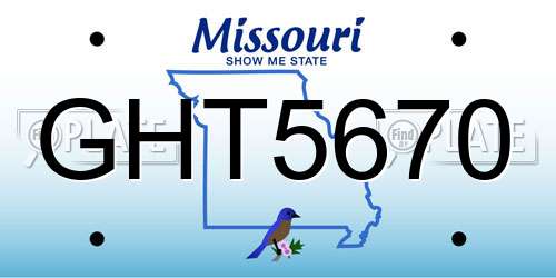 GHT5670 Missouri License Plate