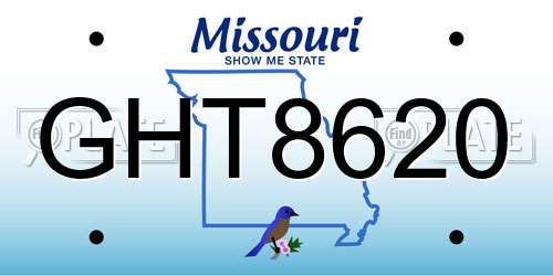 GHT8620 Missouri License Plate