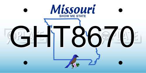 GHT8670 Missouri License Plate