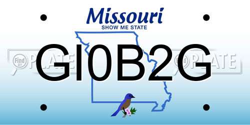 GI0B2G Missouri License Plate