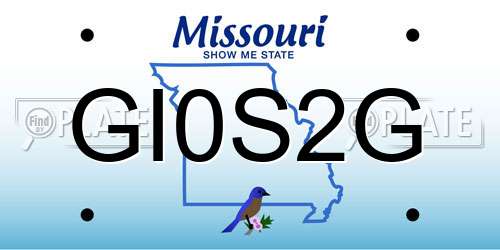 GI0S2G Missouri License Plate