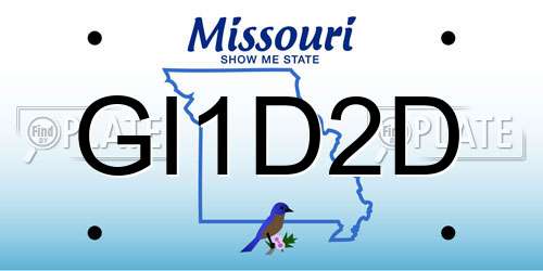 GI1D2D Missouri License Plate