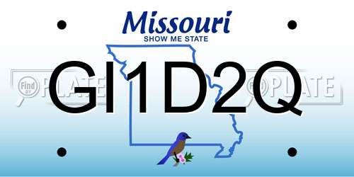 GI1D2Q Missouri License Plate