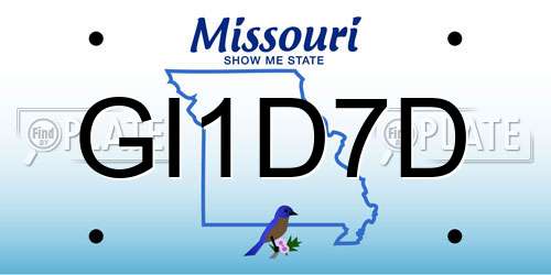 GI1D7D Missouri License Plate
