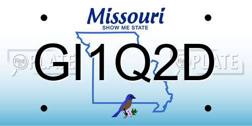 GI1Q2D Missouri License Plate