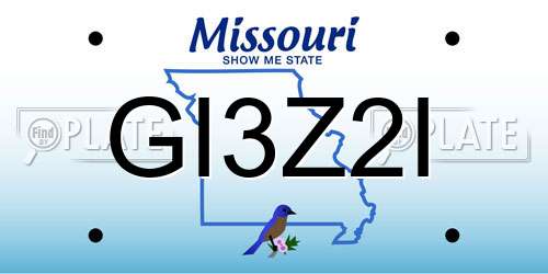 GI3Z2I Missouri License Plate