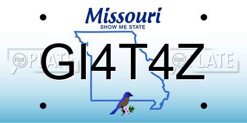 GI4T4Z Missouri License Plate
