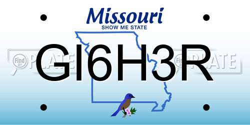 GI6H3R Missouri License Plate