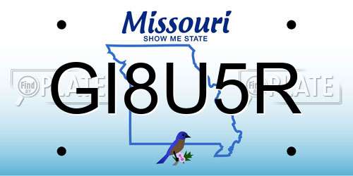 GI8U5R Missouri License Plate