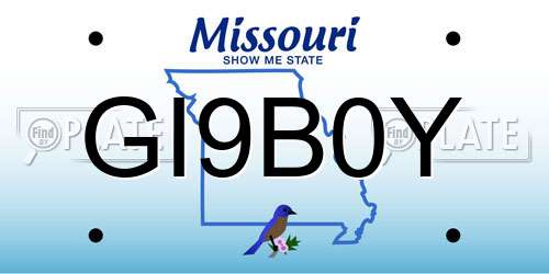 GI9B0Y Missouri License Plate