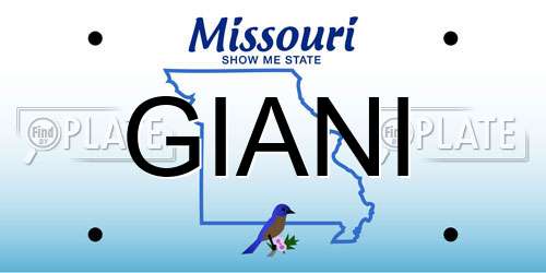 GIANI Missouri License Plate