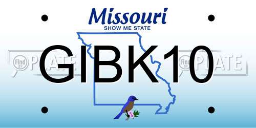 GIBK10 Missouri License Plate