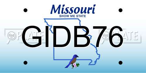 GIDB76 Missouri License Plate