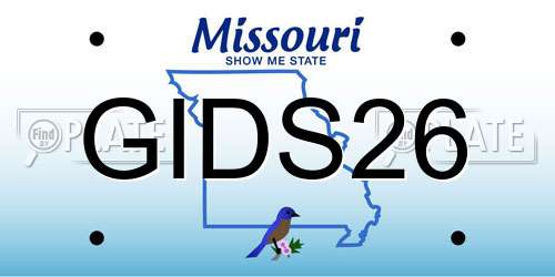 GIDS26 Missouri License Plate