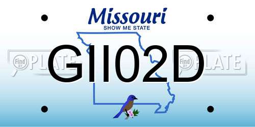 GII02D Missouri License Plate