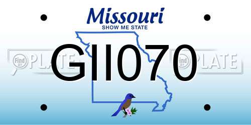 GII070 Missouri License Plate