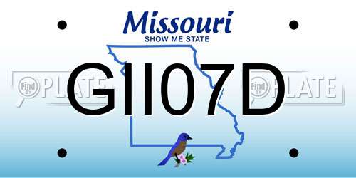 GII07D Missouri License Plate