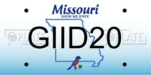 GIID20 Missouri License Plate