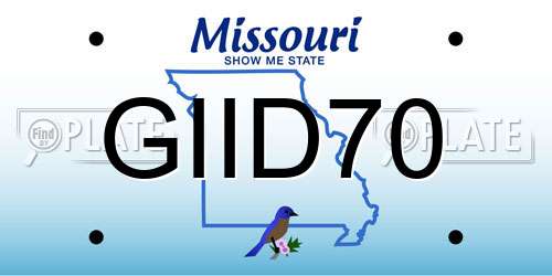 GIID70 Missouri License Plate