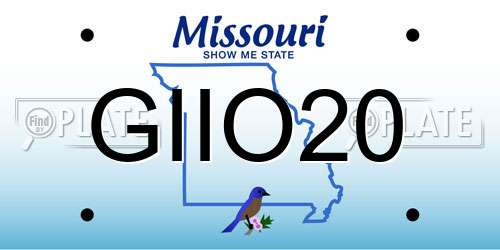 GIIO20 Missouri License Plate
