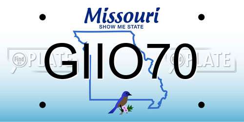 GIIO70 Missouri License Plate