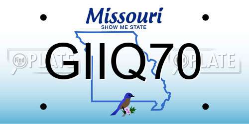 GIIQ70 Missouri License Plate