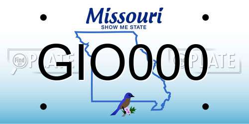 GIO000 Missouri License Plate