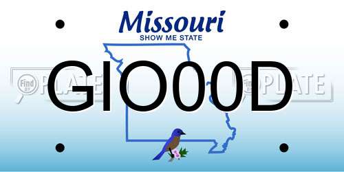 GIO00D Missouri License Plate