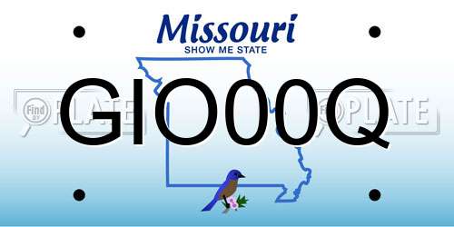 GIO00Q Missouri License Plate