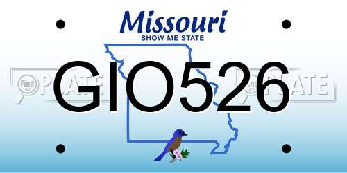 GIO526 Missouri License Plate