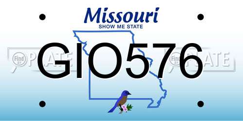 GIO576 Missouri License Plate