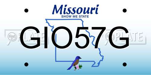 GIO57G Missouri License Plate