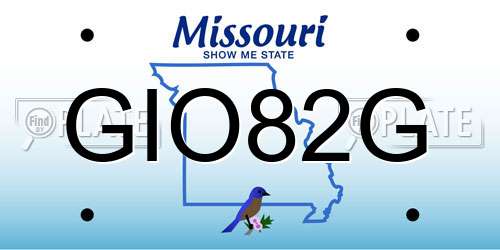 GIO82G Missouri License Plate