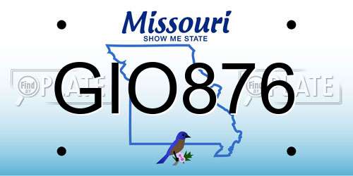 GIO876 Missouri License Plate