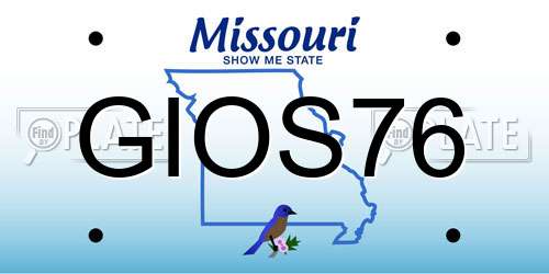 GIOS76 Missouri License Plate