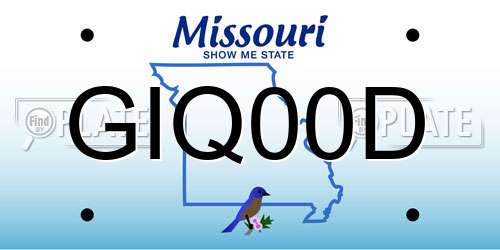 GIQ00D Missouri License Plate