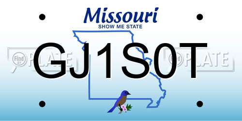 GJ1S0T Missouri License Plate