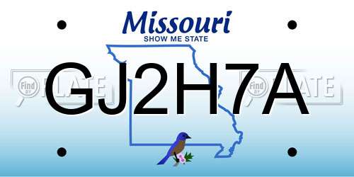 GJ2H7A Missouri License Plate
