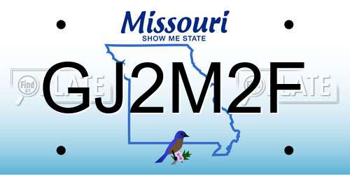 GJ2M2F Missouri License Plate