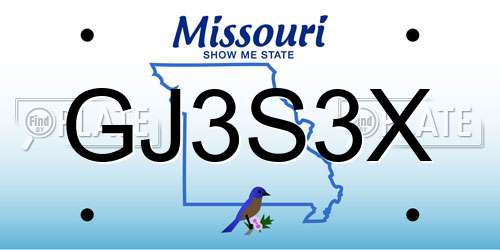 GJ3S3X Missouri License Plate