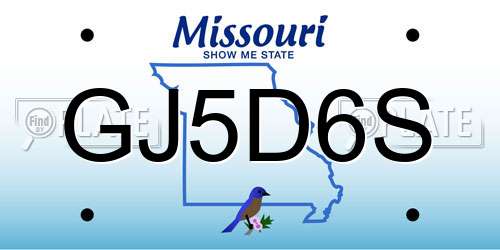 GJ5D6S Missouri License Plate