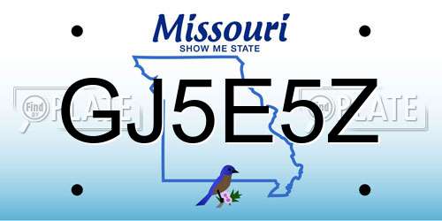 GJ5E5Z Missouri License Plate