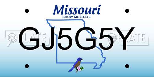 GJ5G5Y Missouri License Plate
